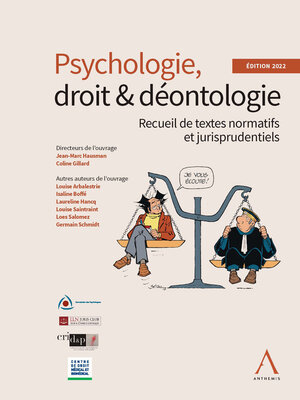 cover image of Psychologie, droit & déontologie--Recueil de textes normatifs et jurisprudentiels